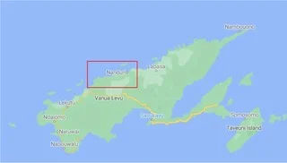 Maps of Vanua Levu showing location of communities